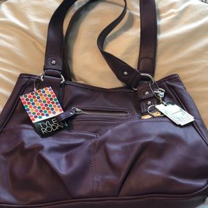 Amethyst purple satchel purse